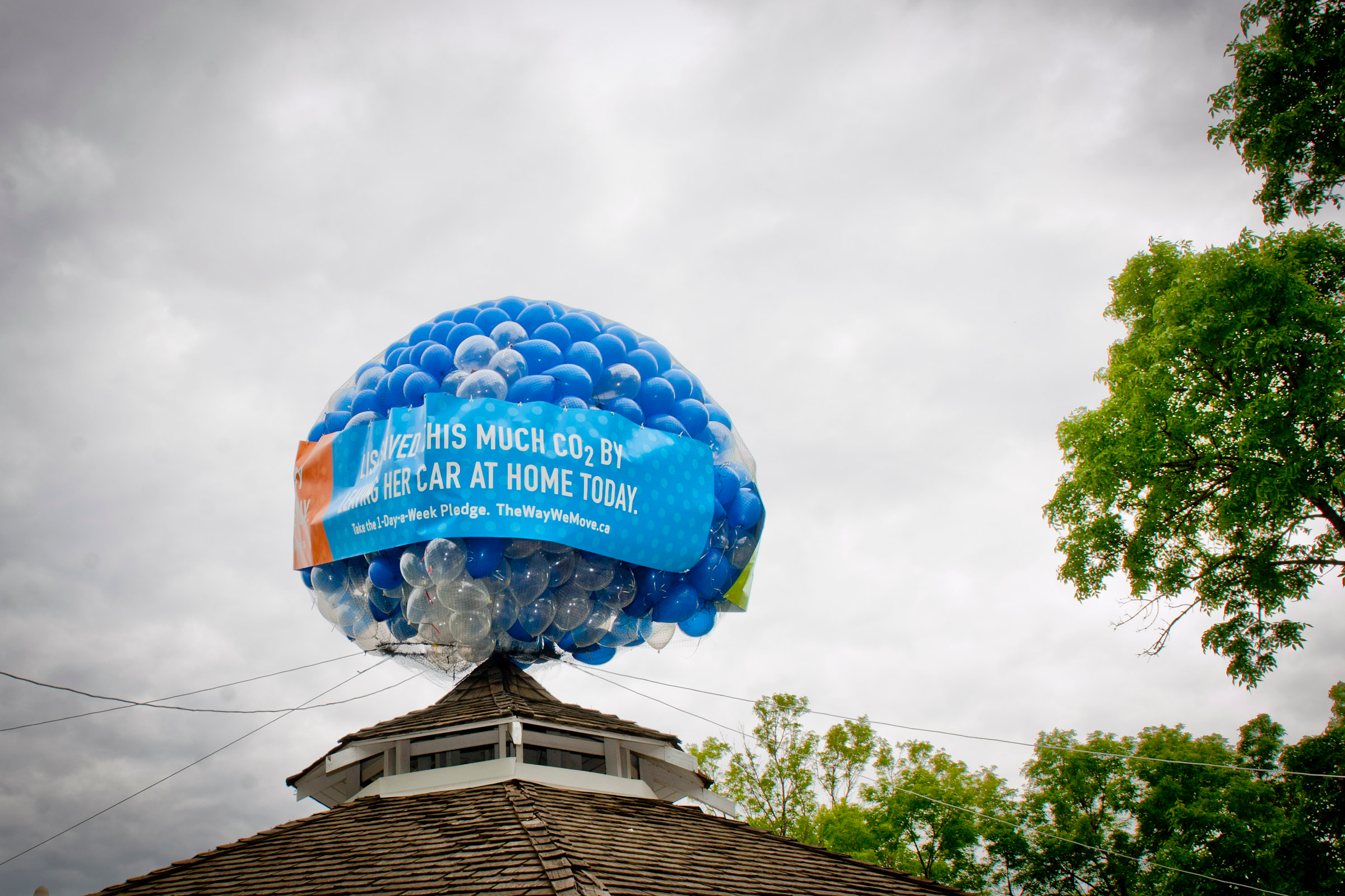 1-Day-a-Week Pledge Campaign Takes Off with Balloon Installation