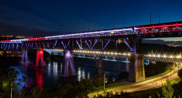 High Level Bridge in Edmonton highlights Champions League win for Alphonso Davies